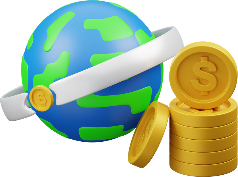 World Money 3D Icon